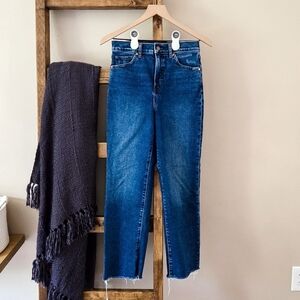 Express Modern Straight Super High Rise Jeans – Blue Wash – Size 2 Short